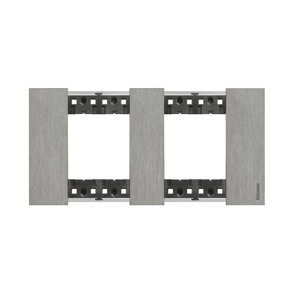 Рамка декоративная Bticino KA4802M2ZG Living Now 2 поста (2+2 модуля) Сталь