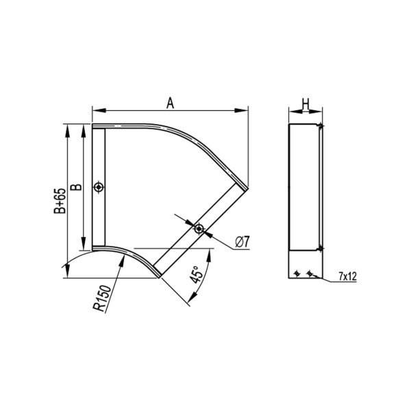 Угол CPO 45 горизонтальный 45° DKC 50х50 в комплекте
