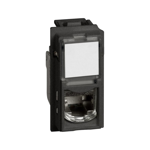 Розетка компьютерная Bticino KG4279C6S Living Now RJ45 cat6 STP 1 модуль чёрный