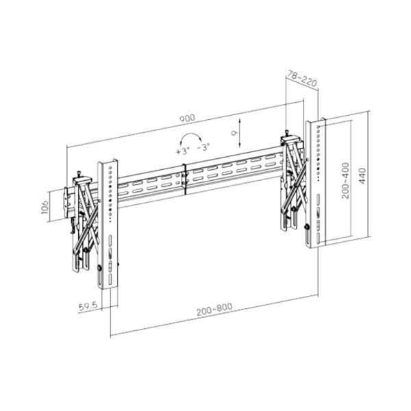 Кронштейн Brateck LVW02E-48T для видеостен, 37