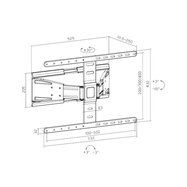 Кронштейн XG FMW-4390 для ТВ и мониторов 43
