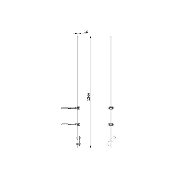 Молниеприемник с держателями 1500 мм DKC NL7150 Алюминий