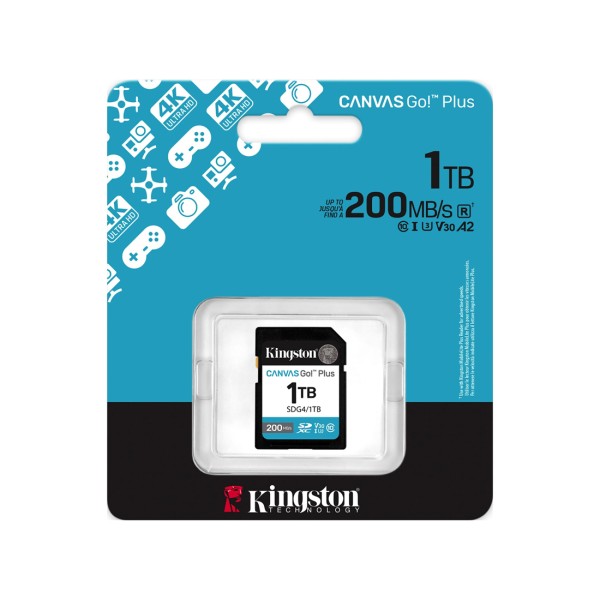 Карта памяти Kingston SDG4/1TB Canvas Go Plus Gen4 C10 UHS-I U3 V30 1TB