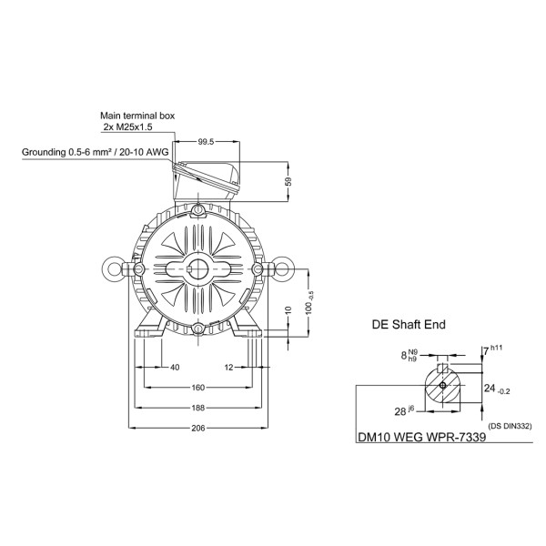 Асинхронный электродвигатель WEG 17886608 WGOST-L100S 3 кВт 4P B3T 220/380 В 50 Гц