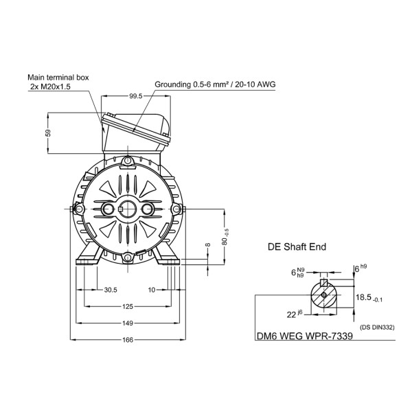 Асинхронный электродвигатель WEG 17896923 WGOST-L80 1.5 кВт 4P B3T 220/380 В 50 Гц