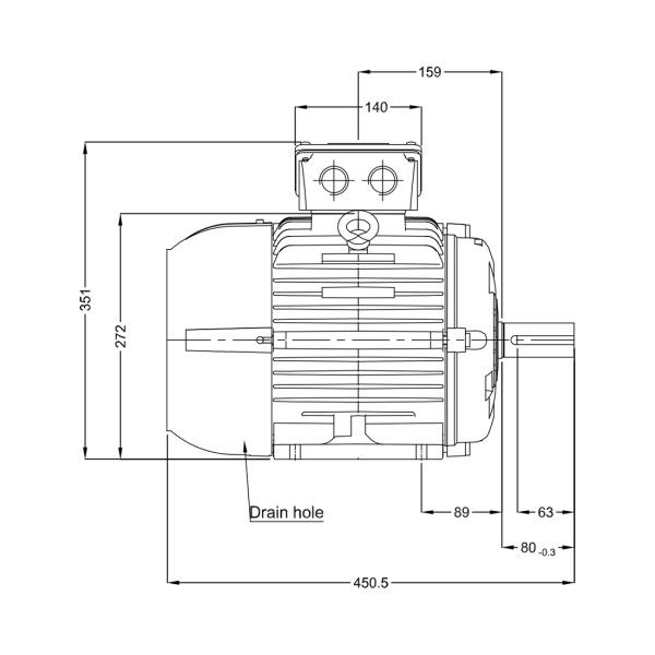 Асинхронный электродвигатель WEG 17725617 WGOST-132S 7.5 кВт 4 Пол B3T 220/380 В 50 Гц