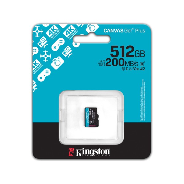 Карта памяти Kingston SDCG4/512GBSP Canvas Go Plus A2 U3 V30 512GB