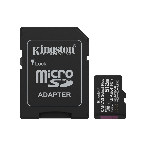 Карта памяти Kingston SDCS3/512GB Canvas Select Plus A1 U3 V30 512GB