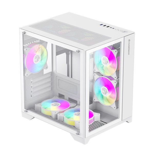 Компьютерный корпус Gamemax Infinity Mini 7 ARGB Fans + Controller White без Б/П