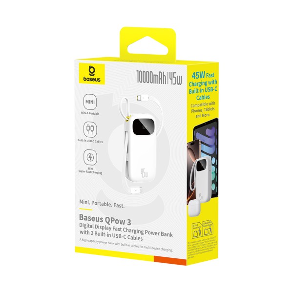 Портативный внешний аккумулятор Baseus EnerFill FC31 10000mAh 45W White (P10082102213-00)